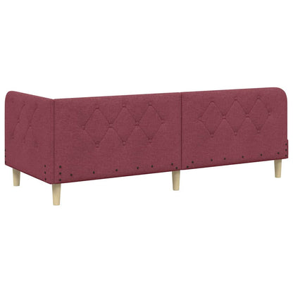 Cornice del letto ad angolo Rosso Vino 80 x 200 cm Tessuto | homemem39