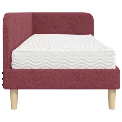 Cornice del letto ad angolo Rosso Vino 80 x 200 cm Tessuto | homemem39