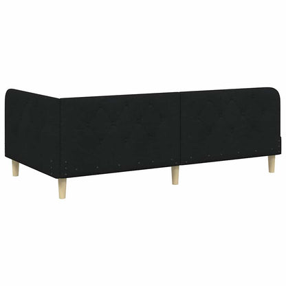 Cornice del letto ad angolo Nero 100 x 200 cm Tessuto | homemem39