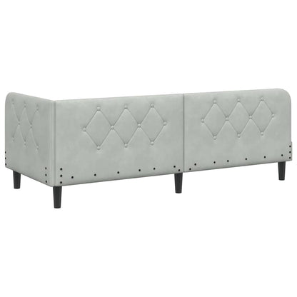 Cornice del letto ad angolo Grigio chiaro 80 x 200 cm Velluto | homemem39