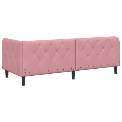 Cornice del letto ad angolo Rosa 80 x 200 cm Velluto | homemem39