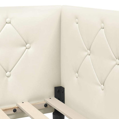 Cornice del letto ad angolo Crema 80 x 200 cm Velluto | homemem39