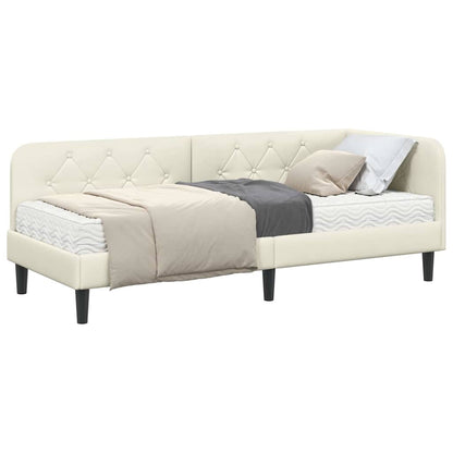 Cornice del letto ad angolo Crema 80 x 200 cm Velluto | homemem39