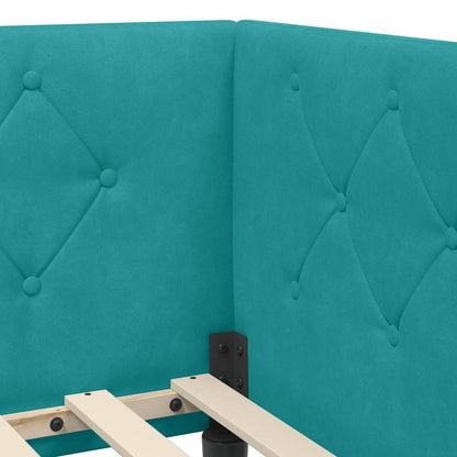 Cornice del letto ad angolo Turchese 80 x 200 cm Velluto | homemem39