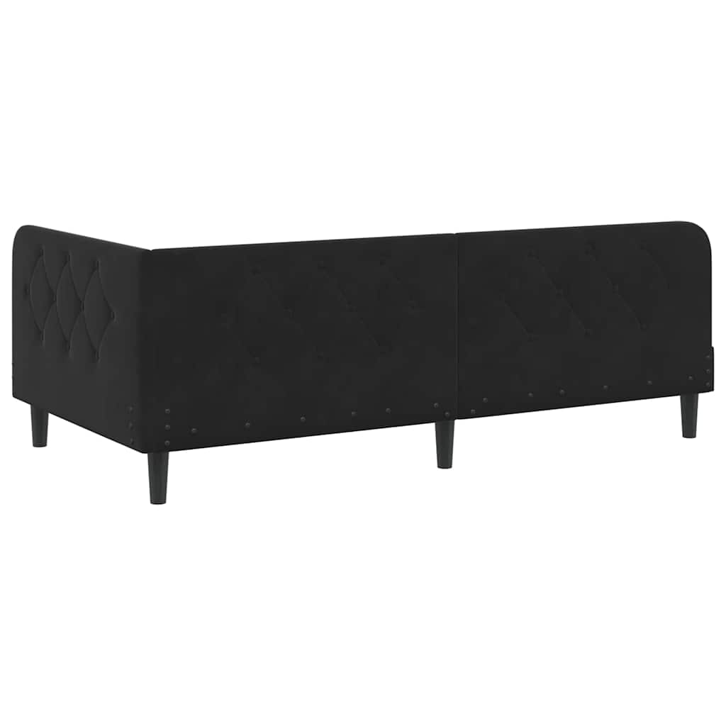Cornice del letto ad angolo Nero 90 x 190 cm Velluto | homemem39