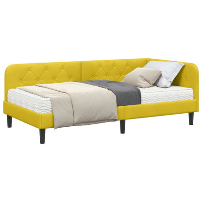 Cornice del letto ad angolo Giallo 90 x 190 cm Velluto | homemem39