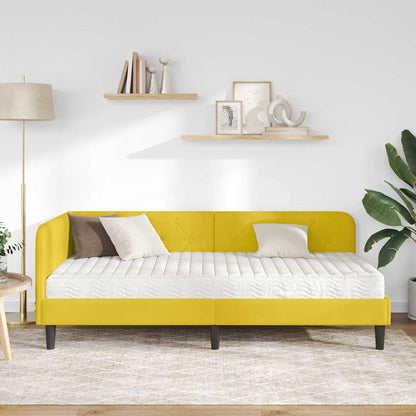 Cornice del letto ad angolo Giallo 90 x 200 cm Velluto | homemem39