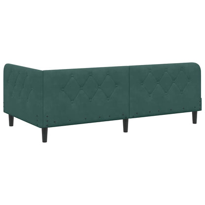 Cornice del letto ad angolo Verde Scuro 100 x 200 cm Velluto | homemem39