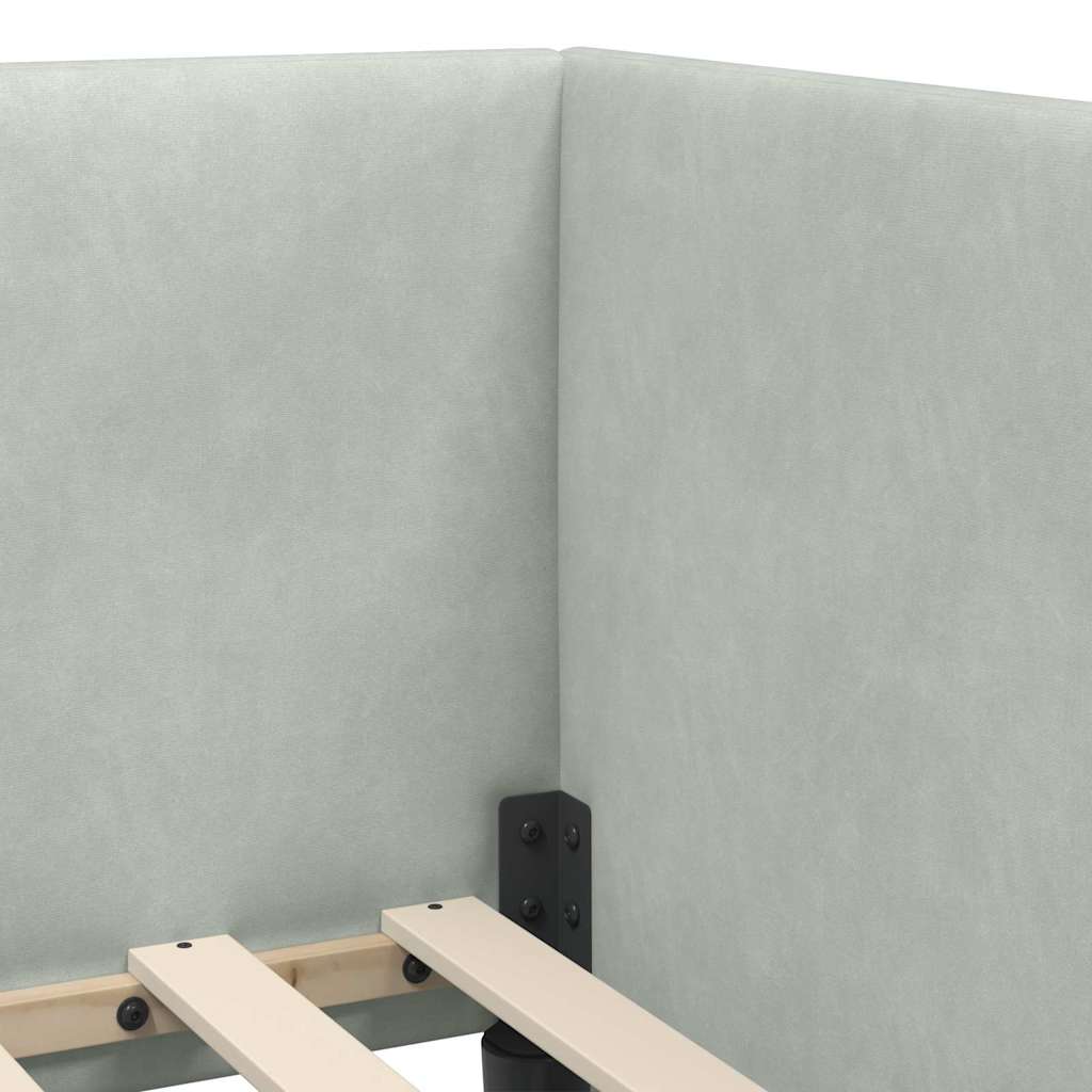 Struttura Letto Angolare con Materasso 2 pcs Grigio chiaro | homemem39