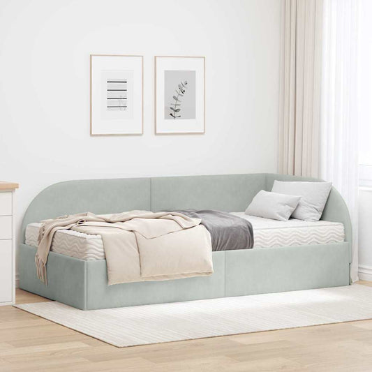 Struttura Letto Angolare con Materasso 2 pcs Grigio chiaro | homemem39