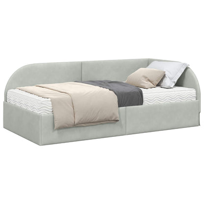Struttura Letto Angolare con Materasso 2 pcs Grigio chiaro