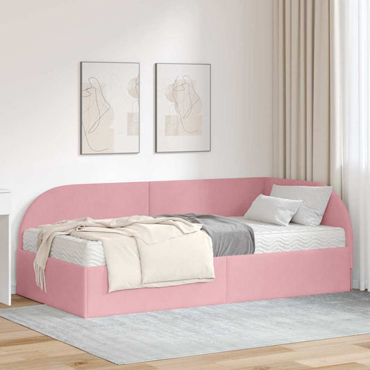 Struttura Letto Angolare con Materasso 2 pcs Grigio Velluto