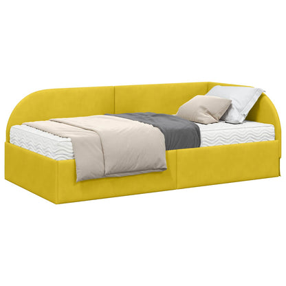 Struttura Letto Angolare con Materasso 2 pcs Giallo Velluto