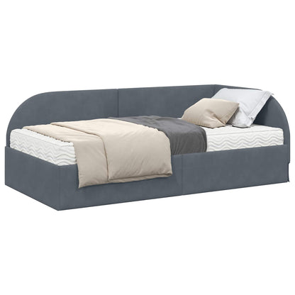 Struttura Letto Angolare con Materasso 2 pcs Grigio Velluto