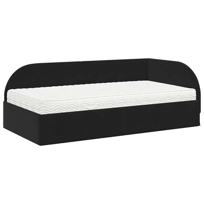 Struttura Letto Angolare con Materasso 2 pcs Nero Velluto