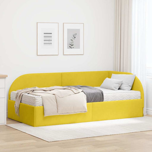 Struttura Letto Angolare con Materasso 2 pcs Giallo Velluto | homemem39