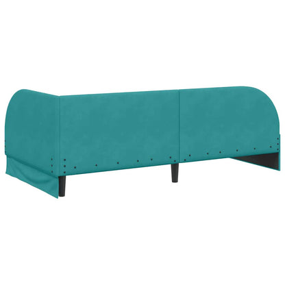 Struttura Letto Angolare con Materasso 2 pz Turchese Velluto