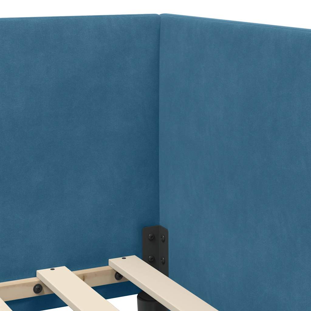 Struttura Letto Angolare con Materasso 2 pcs Blu Velluto