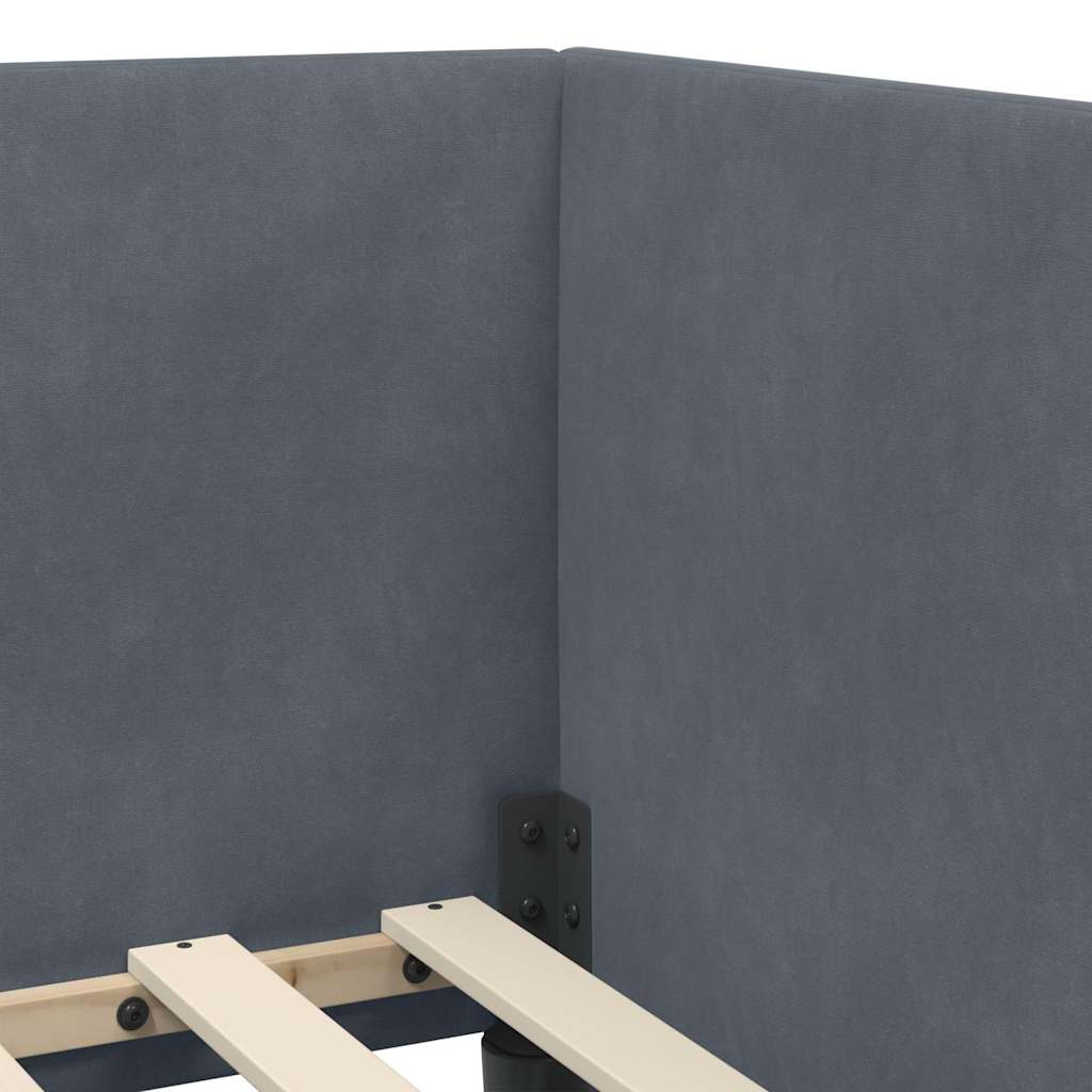 Struttura Letto Angolare con Materasso 2 pcs Grigio Velluto