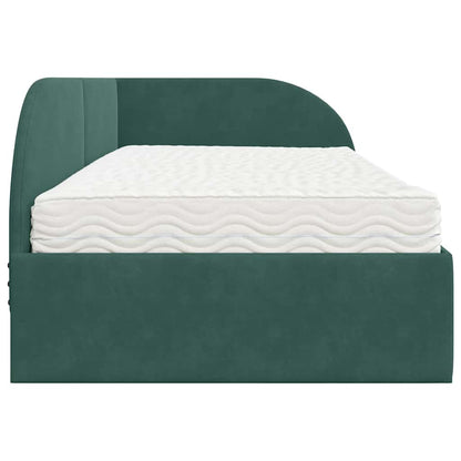 Struttura Letto Angolare con Materasso 2 pcs Verde Velluto