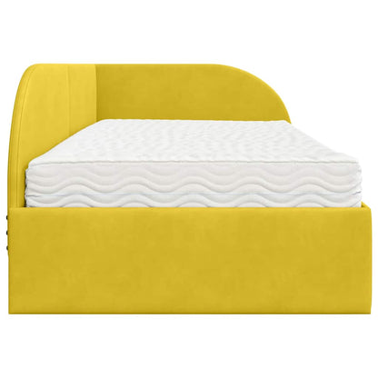 Struttura Letto Angolare con Materasso 2 pcs Giallo Velluto