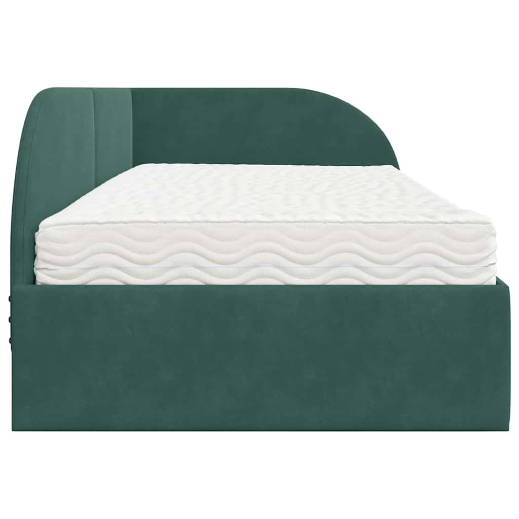 Struttura Letto Angolare con Materasso 2 pcs Verde Velluto