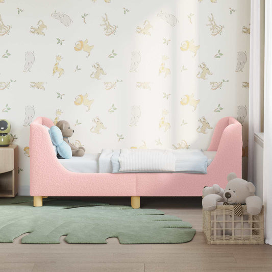 Struttura letto per bambini con testata Rosa 70 x 140 cm Bouclé | homemem39