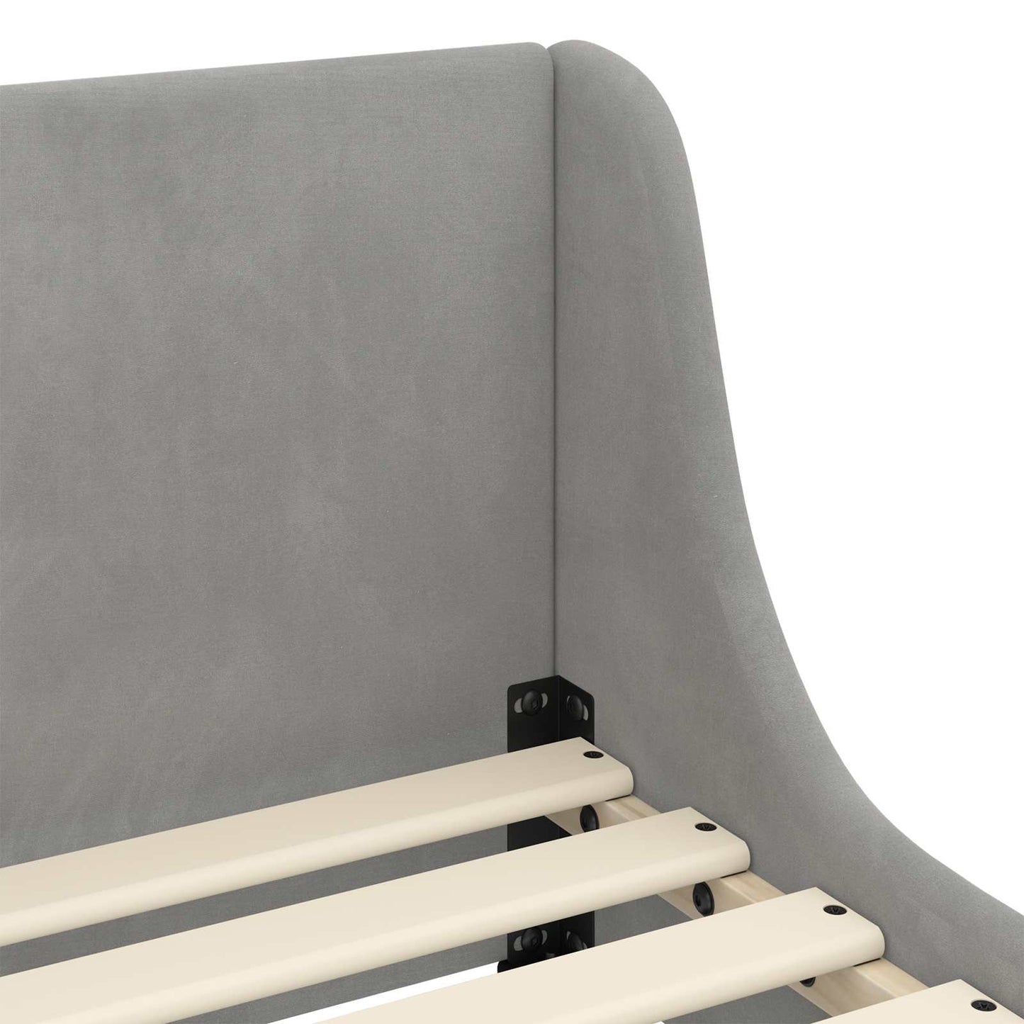 Struttura letto per bambini con testata Grigio Chiaro Velluto