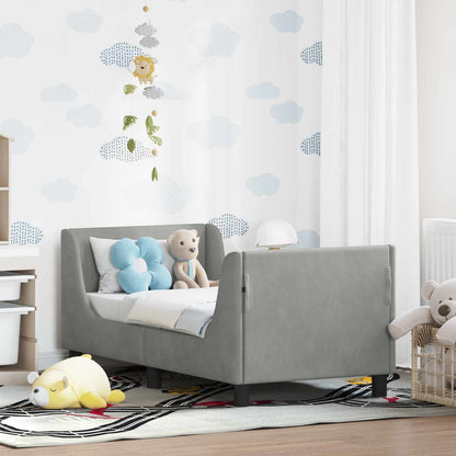 Struttura letto per bambini con testata Grigio Chiaro Velluto
