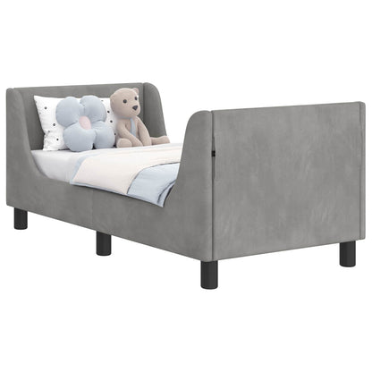 Struttura letto per bambini con testata Grigio Chiaro Velluto