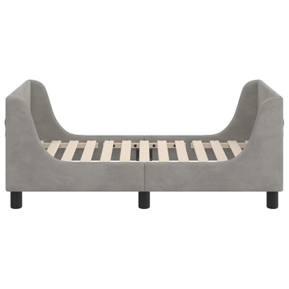 Struttura letto per bambini con testata Grigio Chiaro Velluto | homemem39