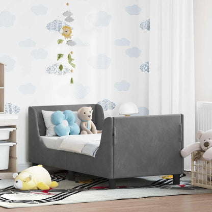 Struttura letto per bambini con testata Grigio Scuro Velluto | homemem39