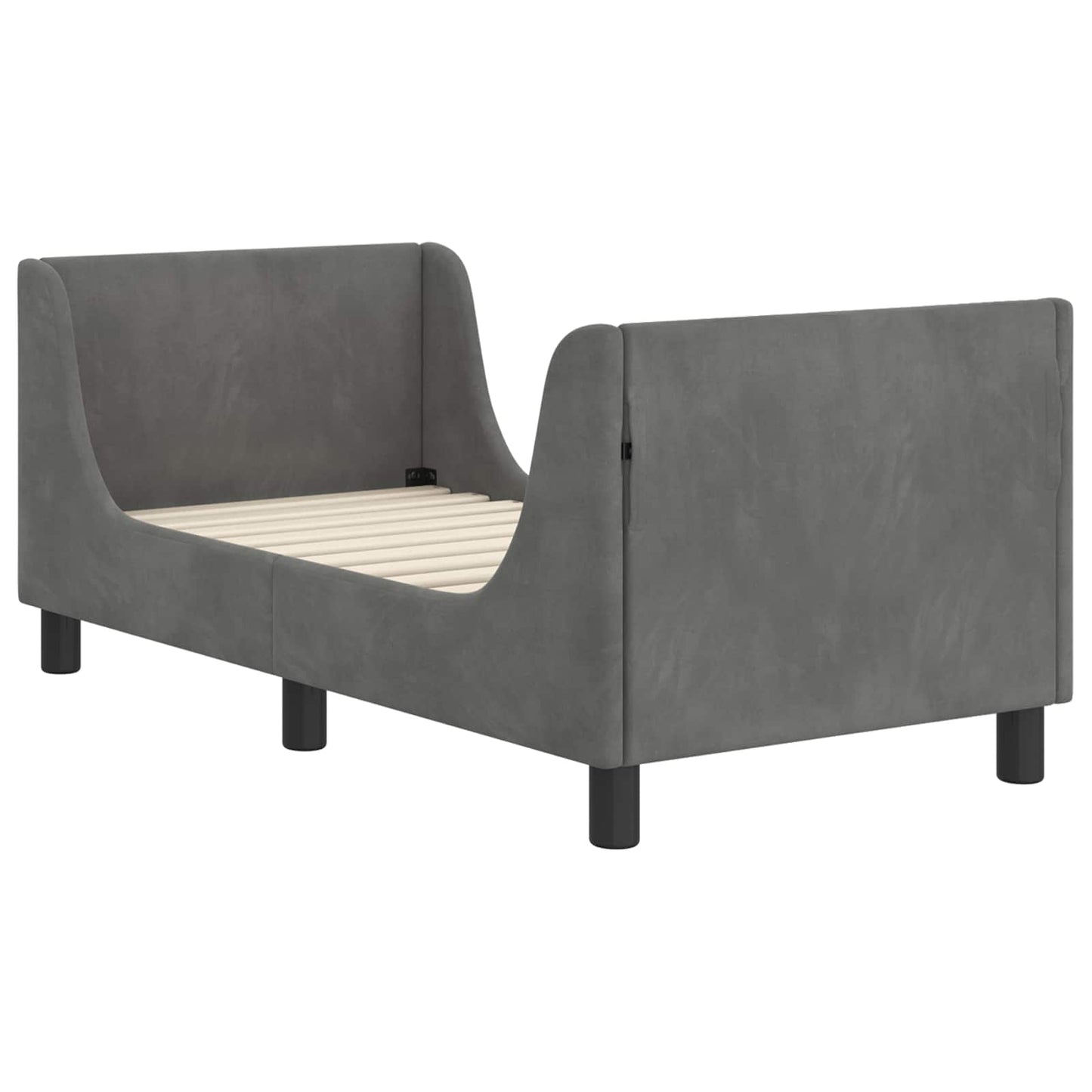 Struttura letto per bambini con testata Grigio Scuro Velluto | homemem39