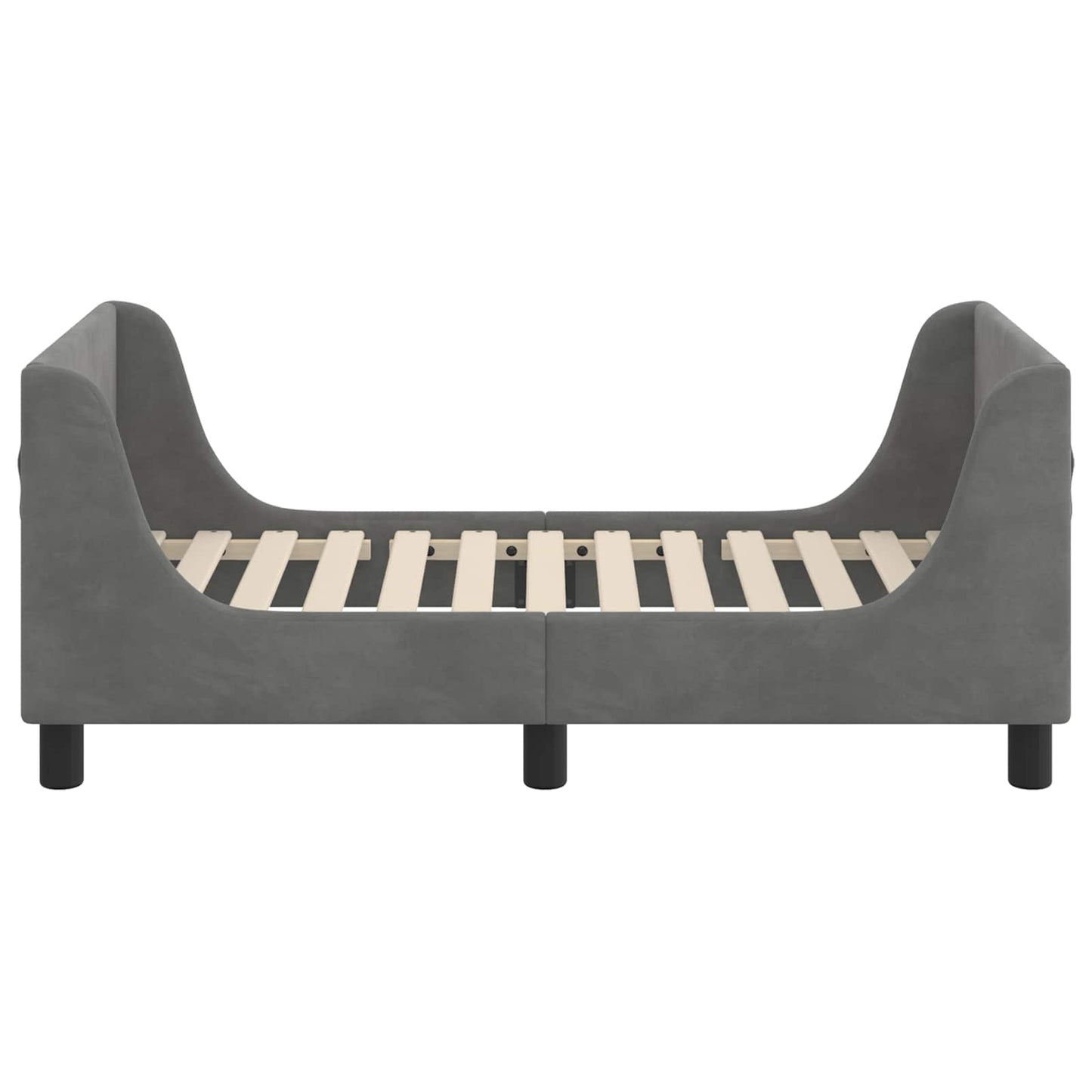 Struttura letto per bambini con testata Grigio Scuro Velluto | homemem39