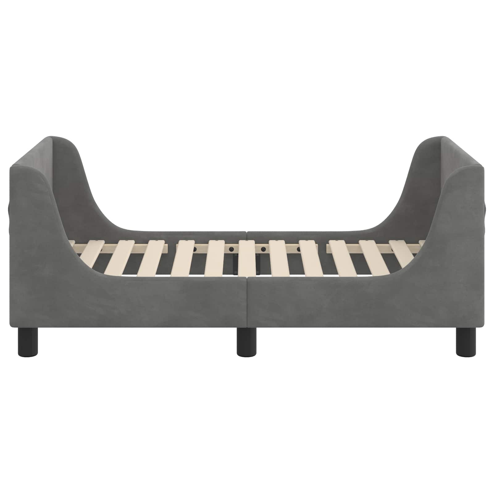 Struttura letto per bambini con testata Grigio Scuro Velluto | homemem39