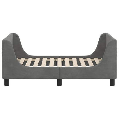 Struttura letto per bambini con testata Grigio Scuro Velluto | homemem39