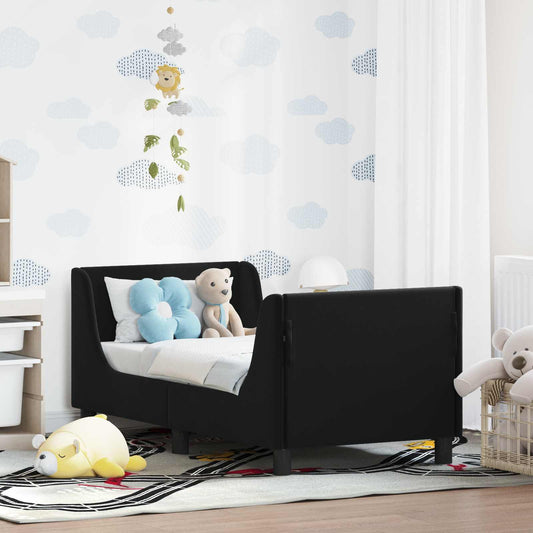 Struttura letto per bambini con testata Nero 70 x 140 cm