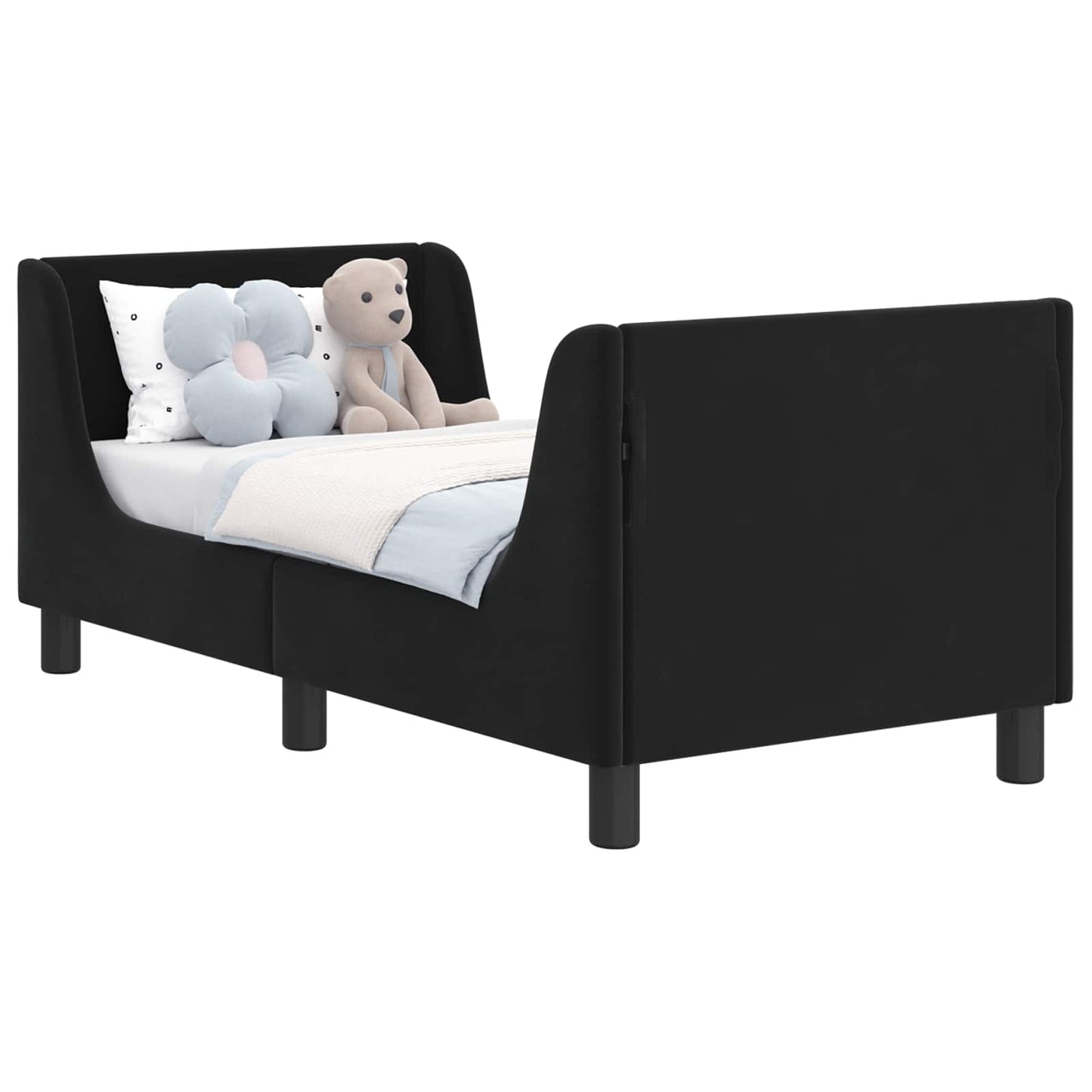 Struttura letto per bambini con testata Nero 70 x 140 cm | homemem39