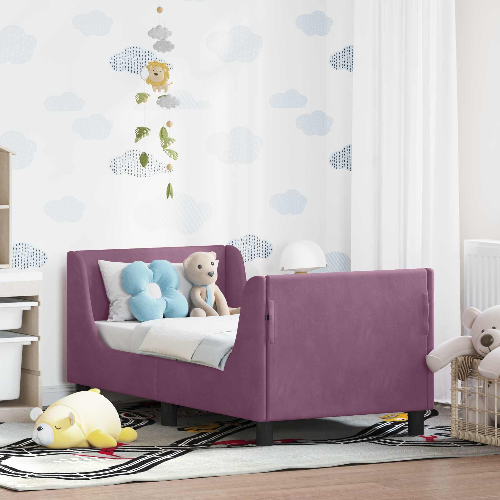 Struttura letto per bambini con testata Viola 70 x 140 cm | homemem39