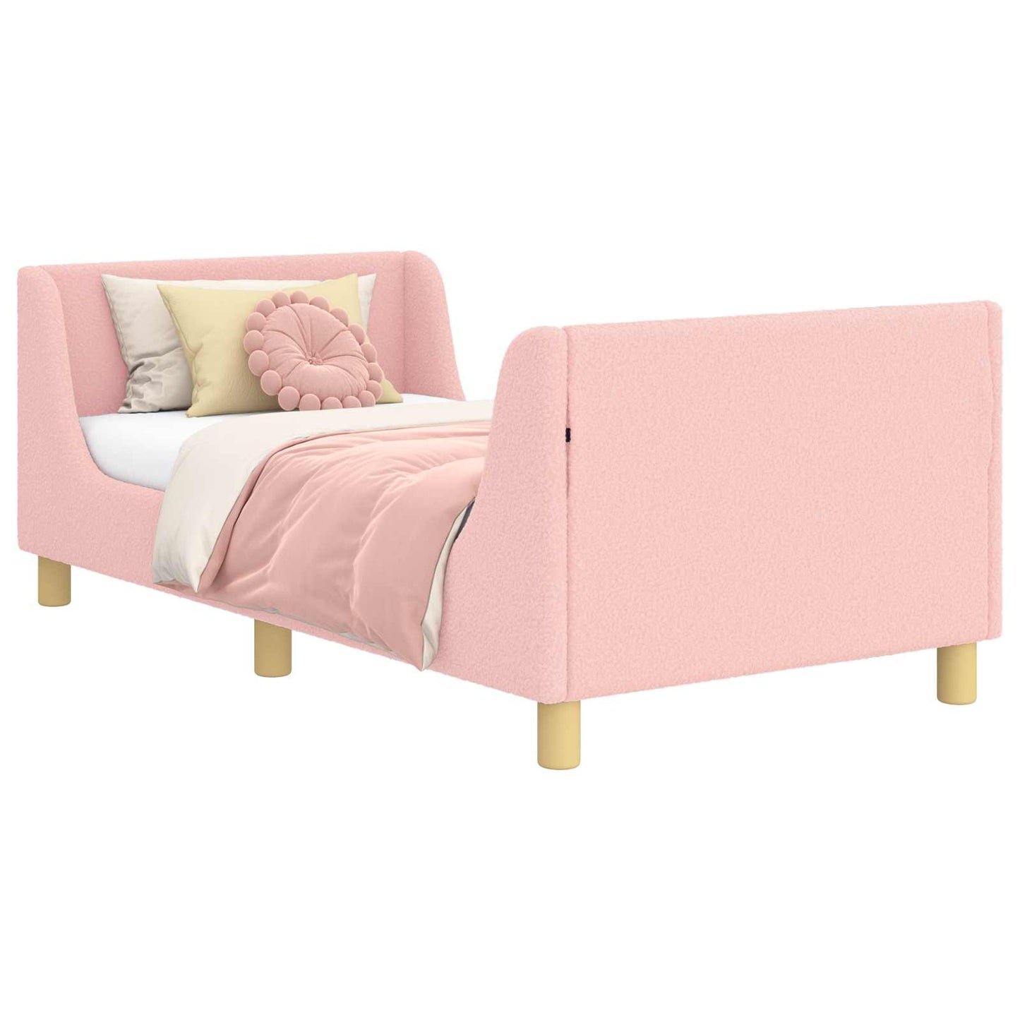 Struttura letto bambini con testata Rosa 80 x 160 cm Bouclé | homemem39
