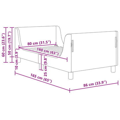 Struttura letto bambini con testata Rosa 80 x 160 cm Bouclé | homemem39