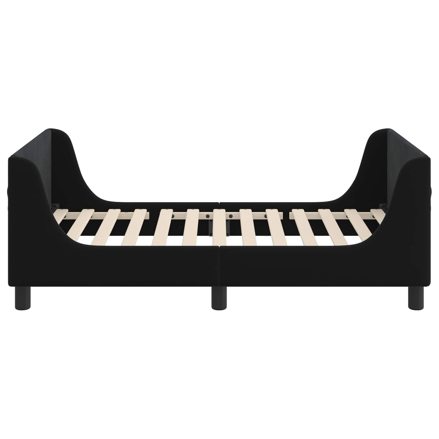 Struttura letto bambini con testata Nero 80 x 160 cm Velluto | homemem39