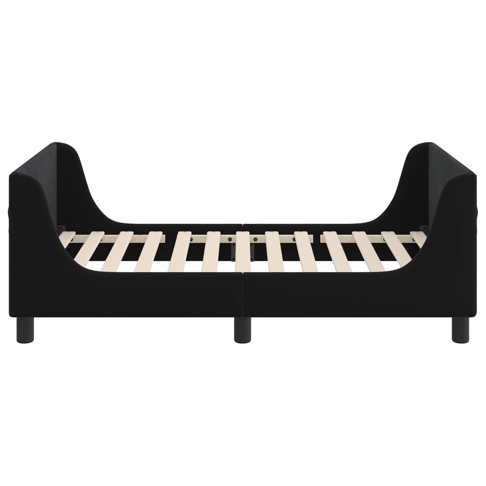 Struttura letto bambini con testata Nero 80 x 160 cm Velluto | homemem39