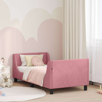 Struttura letto bambini con testata Rosa 80 x 160 cm Velluto