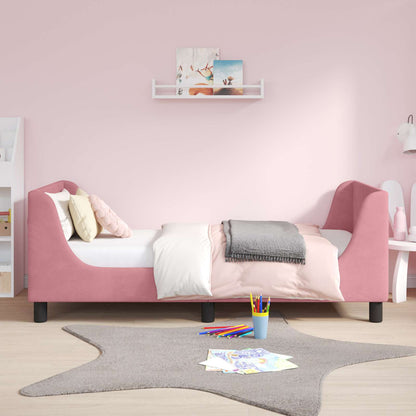 Struttura letto bambini con testata Rosa 80 x 160 cm Velluto