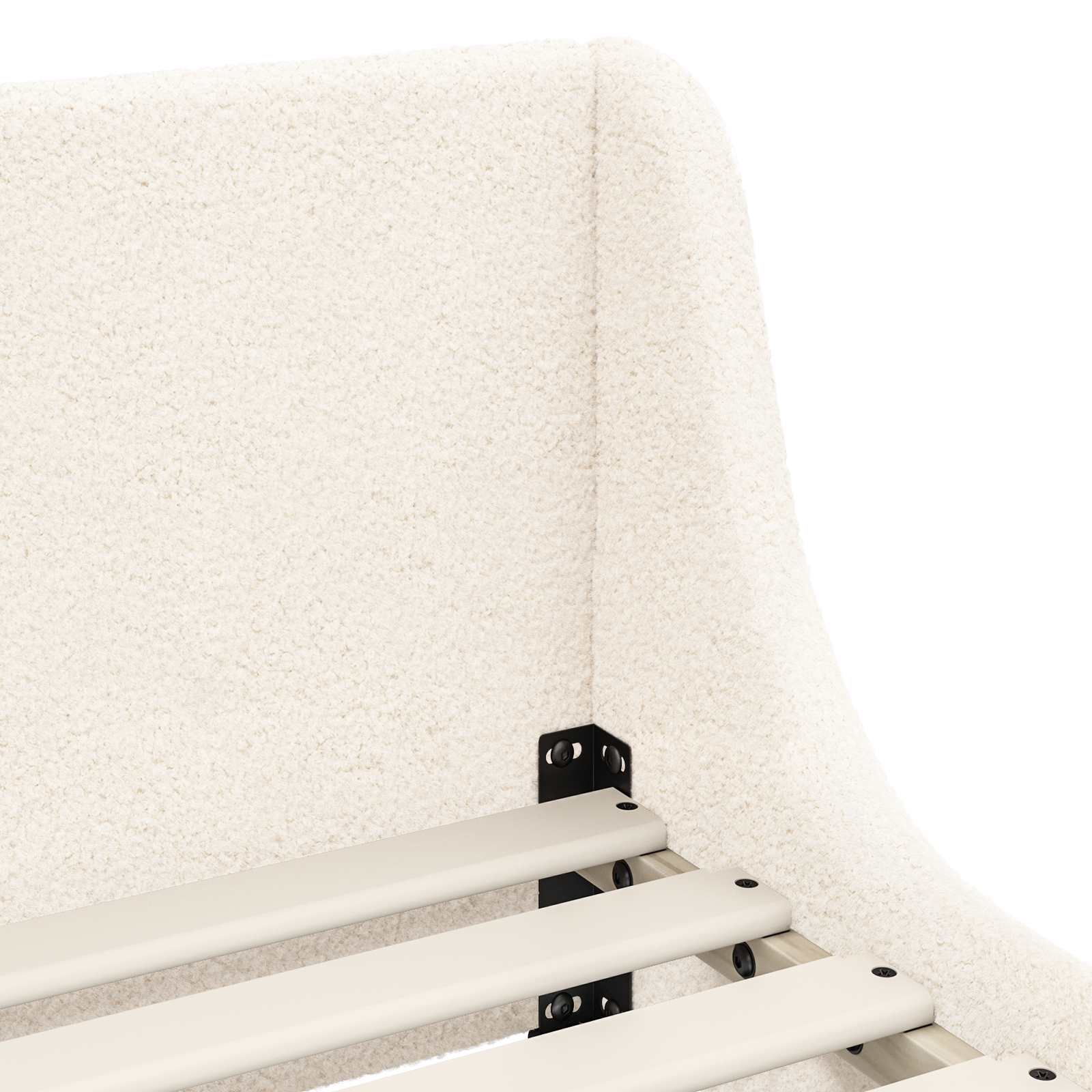 Struttura letto bambini con testata Crema 80 x 200 cm Bouclé | homemem39