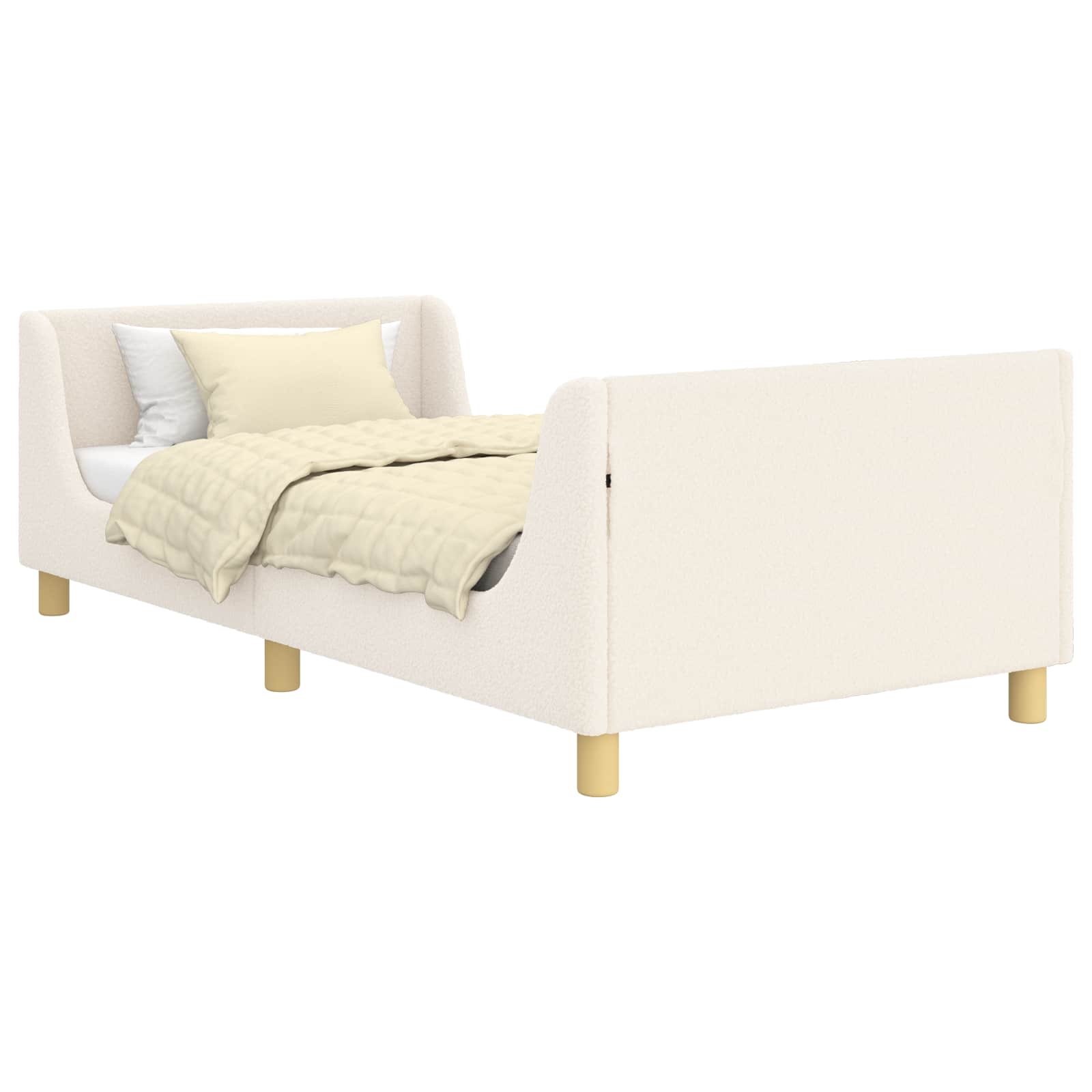 Struttura letto bambini con testata Crema 80 x 200 cm Bouclé | homemem39