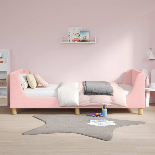 Struttura letto bambini con testata Rosa 80 x 200 cm Bouclé | homemem39