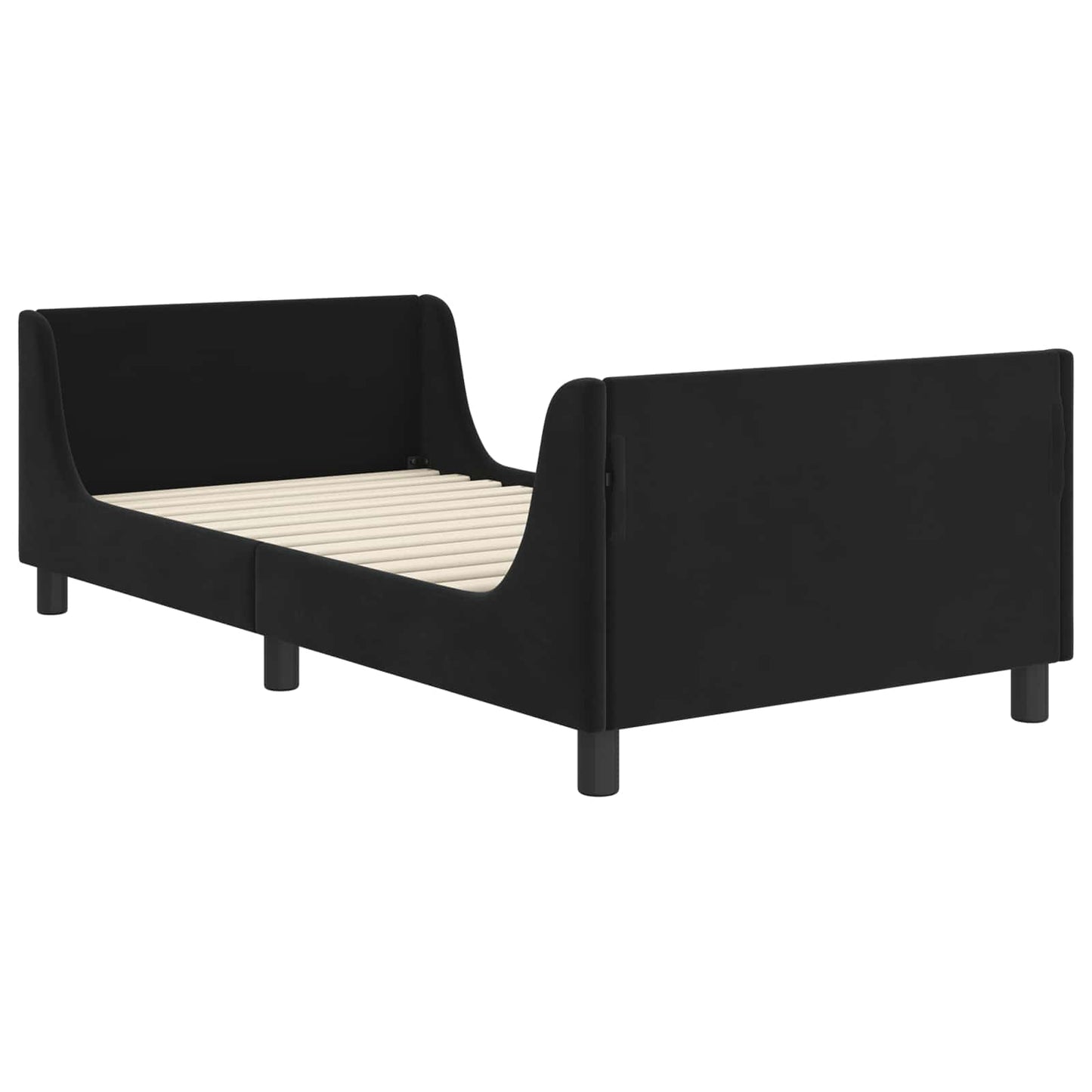 Struttura letto bambini con testata Nero 80 x 200 cm Velluto | homemem39