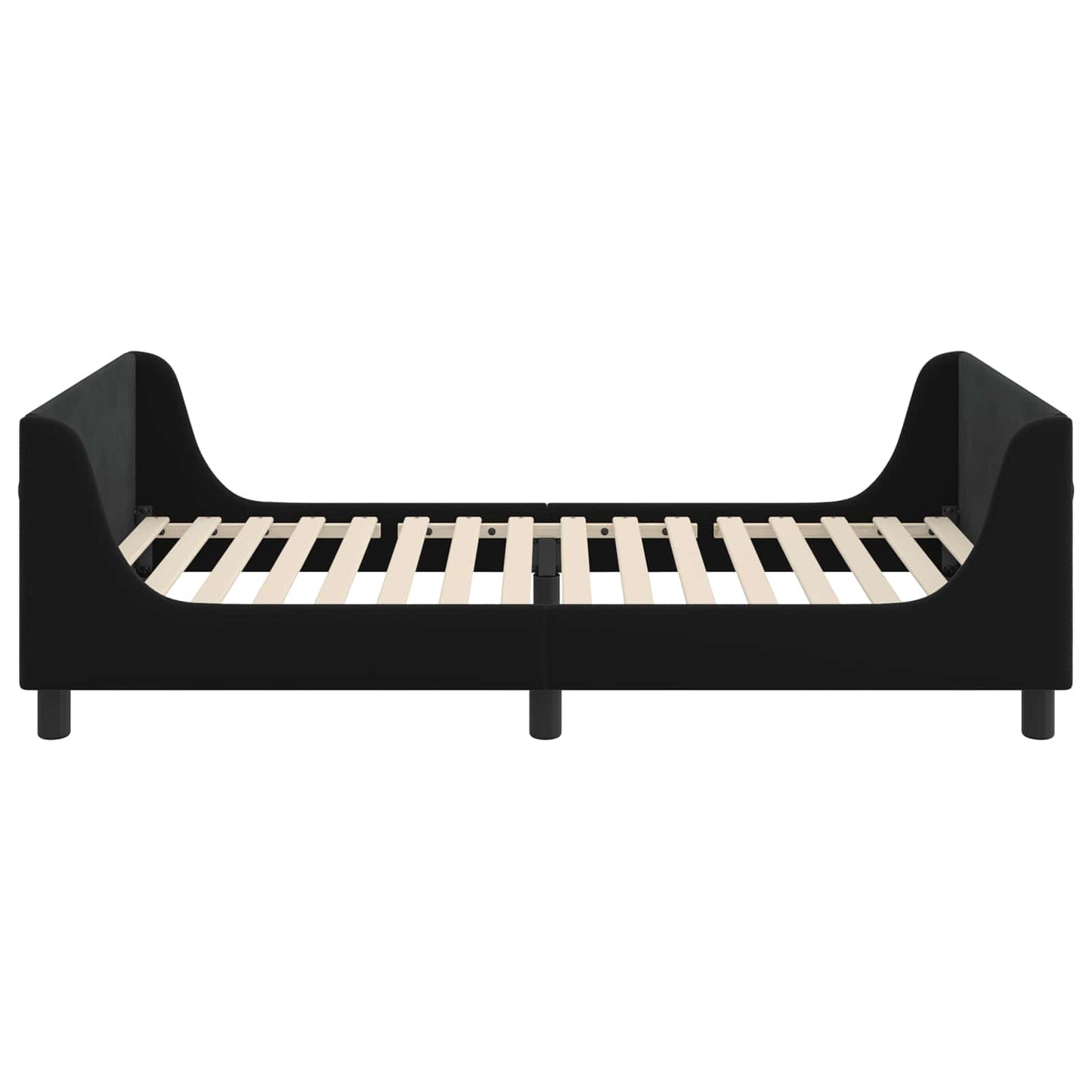 Struttura letto bambini con testata Nero 80 x 200 cm Velluto | homemem39